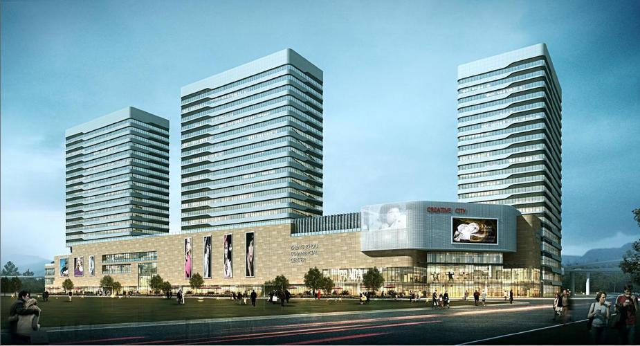 河南高层现代风格双首层商业综合体建筑设计方案文本
